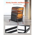 thumbnail image 3 of VEVOR Folding Chair Rack, 300 LBS Capacity, L-shape Vertical Placement Chair Cart for 25 Chairs, Heavy-duty Metal Chair Storage Dolly with Rubber Wheels, Multi-Function Chair Holder, Matte Black, 3 of 9