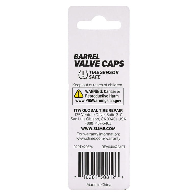 Slime Barrel Valve Stem Caps, Black Aluminum (4-Pack) photo 6