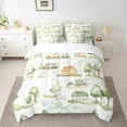 thumbnail image 2 of Rustic Train Twin Bedding Set Green Botancial Tree Print Comforter,Cottage Country Landscape 7 Pieces Bed In A Bag Nature Art Farmhouse Decor Sheet Set With Comforter for Kids Boys Girls, 2 of 5