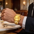 thumbnail image 2 of ACouple Quartz Watches Set - Stainless Strap Matching His & Hers Multifunctional Watches with Date, Alarm & Chronograph - Elegant Couple's Timepieces for Everyday Wear A, 2 of 8