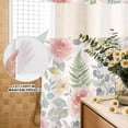 thumbnail image 3 of No Hook Shower Curtain, Pink Watercolor Floral Shower Curtains for Bathroom with See Through Top Window, Spring Botanical Leave Flowers Waterproof & Washable Bath Curtain Small Stall 36"x78", 3 of 9
