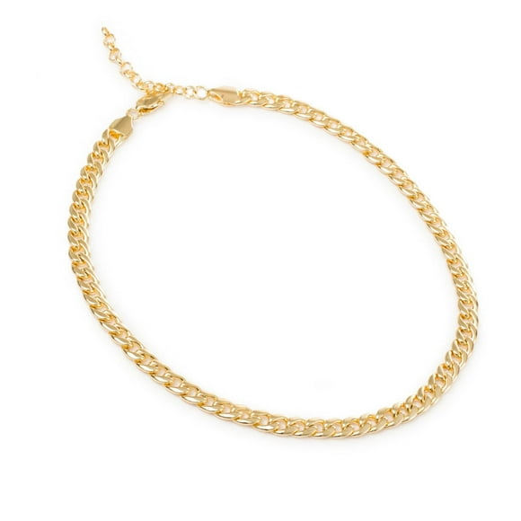 Cadena Collar Ametrinaa Cubana 7mm Ajustable 40-45 cm Chapa de Oro 18k