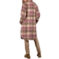 thumbnail image 3 of Sedceaty Women's Long Shacket Jacket, Plaid Print Long Sleeve Lapel Button Down Casual Coat Autumn Winter Outerwear, 3 of 4