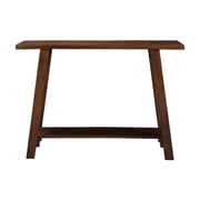 Volsa Rustic Modern 2-Tier Solid Wood Console Table in Walnut