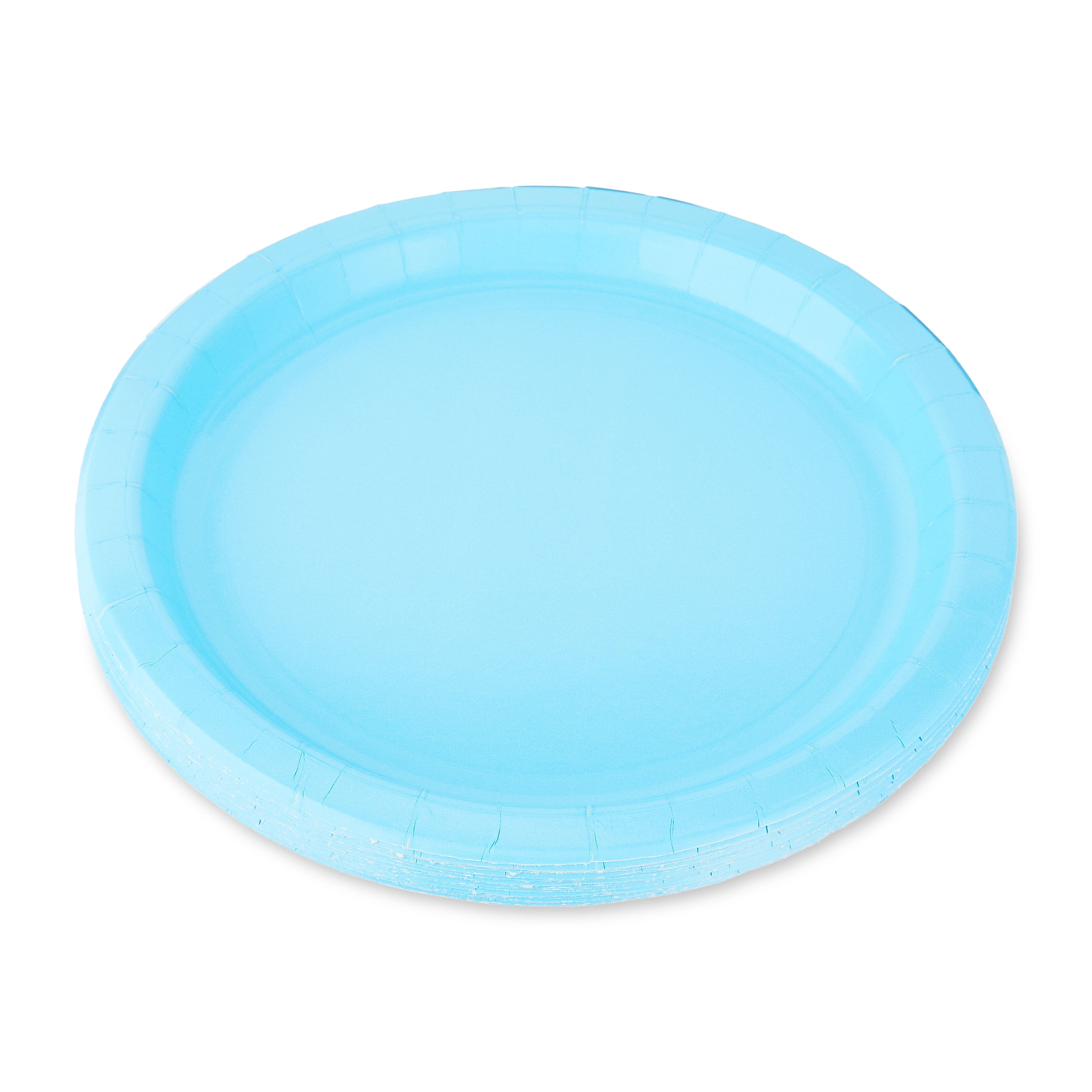 (6 pack) Disposable Paper Plates, 9", Powder Blue, 20 Pieces, by Way To Celebrate
