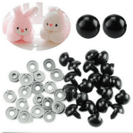 LAFGUR 100 Sets Black Plastic Doll Safety Eyes Toy Accessories  Scrapbooking Puppet DIY Crafts, 100 Pieces Washers for Doll, Puppet, Doll Eyes DIY and Plush Animal