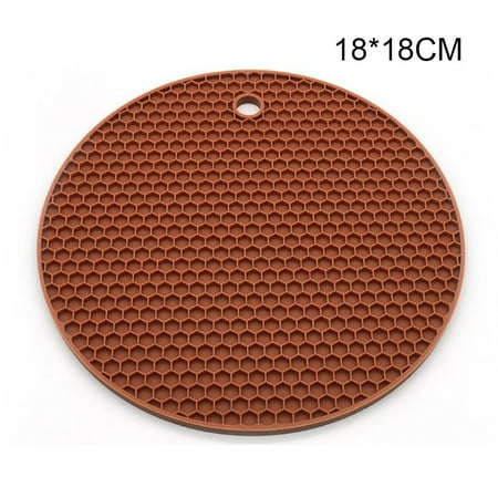 

4pcs 18cm Round Heat Resistant Silicone Mat Drink Cup Coasters Non Sliding Planter Tablecloth Kitchen Accessories