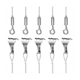 thumbnail image 1 of Kit de Fil à Suspendre 5 Pcs, 2M x 1.5mm Acier Inoxydable avec Crochet Réglable et Rail Crochet de Moulure A,5 * Fil à Suspendre 5 * Crochets,Argent, 1 of 7