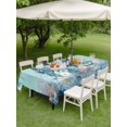 thumbnail image 4 of Outdoor Tablecloths with Umbrella Hole & Zipper, Coastal Seahorse Blue 60 x102 Inch Rectangle Tablecloths, Summer Beach Nautical Coral Starfish Waterproof Table Cloth, Patio/Pool/Picnic Table Covers, 4 of 8