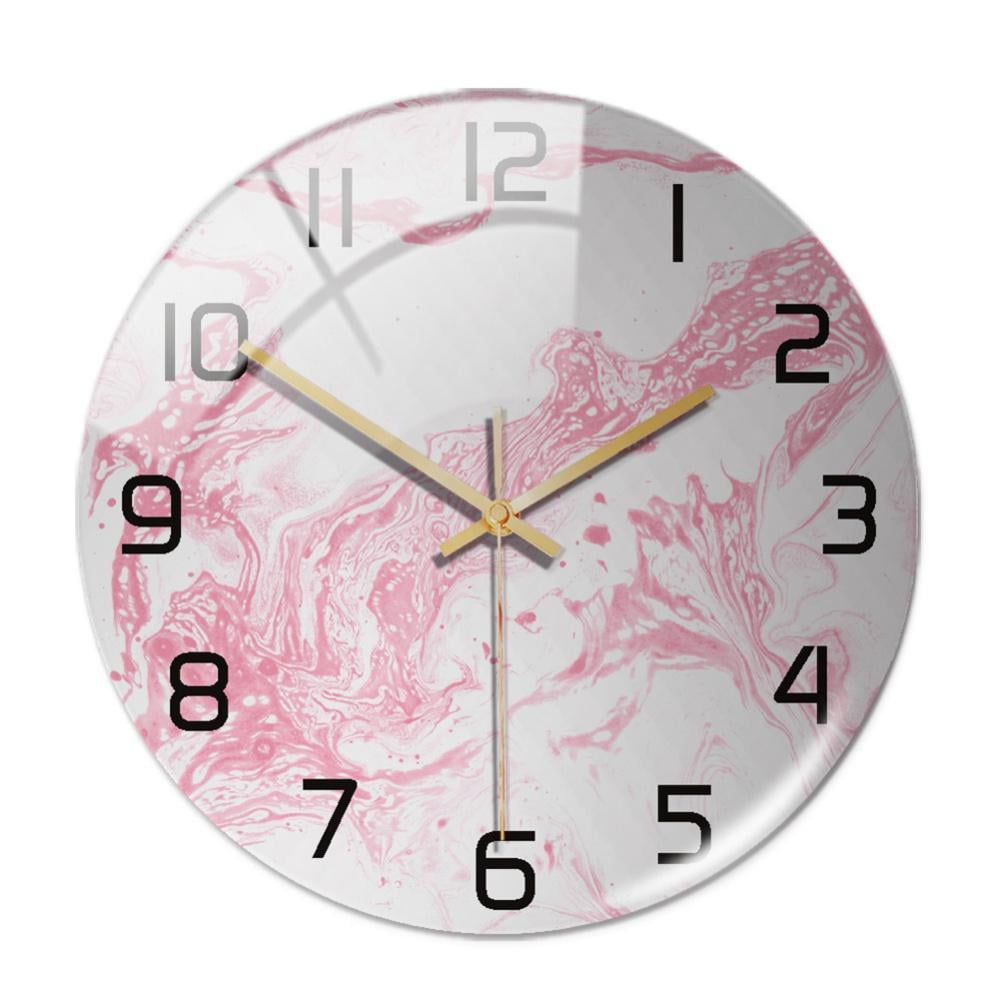Details about   Modern Marble Wall Clock Acrylic Round Silent Non Ticking Clock Battery Operated 