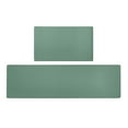 thumbnail image 2 of SugarBloom Thick PVC Leather Kitchen Floor Mat, Long Waterproof Non-Slip Foot Pad, Easy Clean Kitchen Rug for Sink Stove, Anti-Fatigue Standing Mat,Mint Green A, 2 of 8