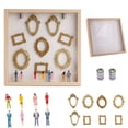 thumbnail image 1 of DIY Mini Museum Silhouette Box with LED Lights, Creative Memory Display Kit with 8 Gold Frames & Figurines, Home Decor Gift, 1 of 8