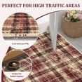 thumbnail image 2 of Memoryfield 5' x 7' Washable Plaid Area Rug, Modern Non-Slip, Stain-Resistant Floor Carpet for Bedroom, Living Room, Nursery, Dining Room & Dorm, Red, 2 of 6