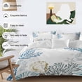 thumbnail image 5 of Ocean Life Full Size Comforter Set, Light Yellow Shell Navy Coral Starfish Conch Bedding for All Seasons, 4 Pcs Bed Set, 1Quiltcover (86"x86") ,1Sheet(80"x116"), 2Pillowcases (30"x20"), 5 of 9