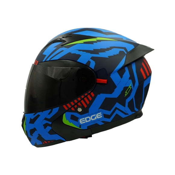 Casco Para Moto Edge Abatible Azul Mate Certificado XL