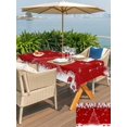 thumbnail image 4 of Outdoor Tablecloth with Umbrella Hole and Zipper, Red Christmas Tree Rectangle Table Cloth 60x120 Inch Waterproof Tablecloth, Xmas Balls Pine Needles Snowflake Picnic Table Cover for Patio Camping, 4 of 7