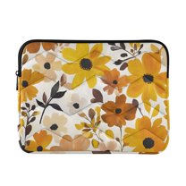 FORMRS 13-13.3 inch Laptop Sleeve Case Soft Carrying Quilted Computer Bag Cover, Yellow Flowers