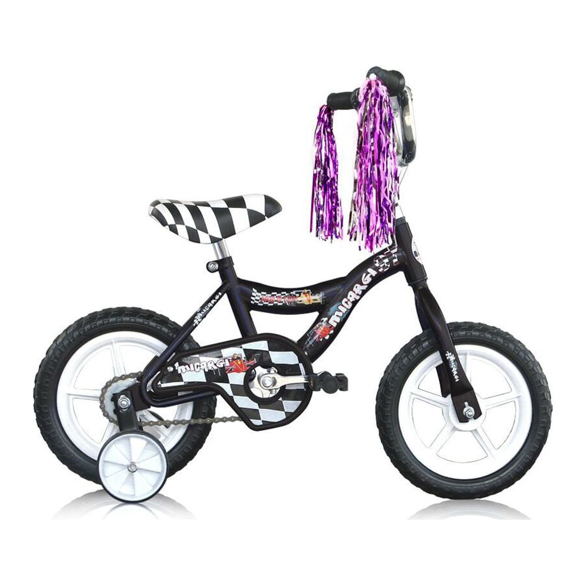 USToyOutlet 12" Kid's Beginner Bicycle for 2-4 Years Old Boys' and Girls' Bike Foam Tire for Indoor Use No Brake - Black