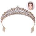 thumbnail image 2 of Wedding Crown Elegant Rhinestone - Bridal Party Crown Princess Tiara with Comb, 2 of 5