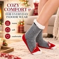 thumbnail image 4 of Fuzzy Slipper Socks for Women, PUTUO Warm Non Slip Grip Socks Sherpa-Lined Thick Cozy Fluffy Mid Calf Winter Home Socks, Fox Pattern, 4 of 6