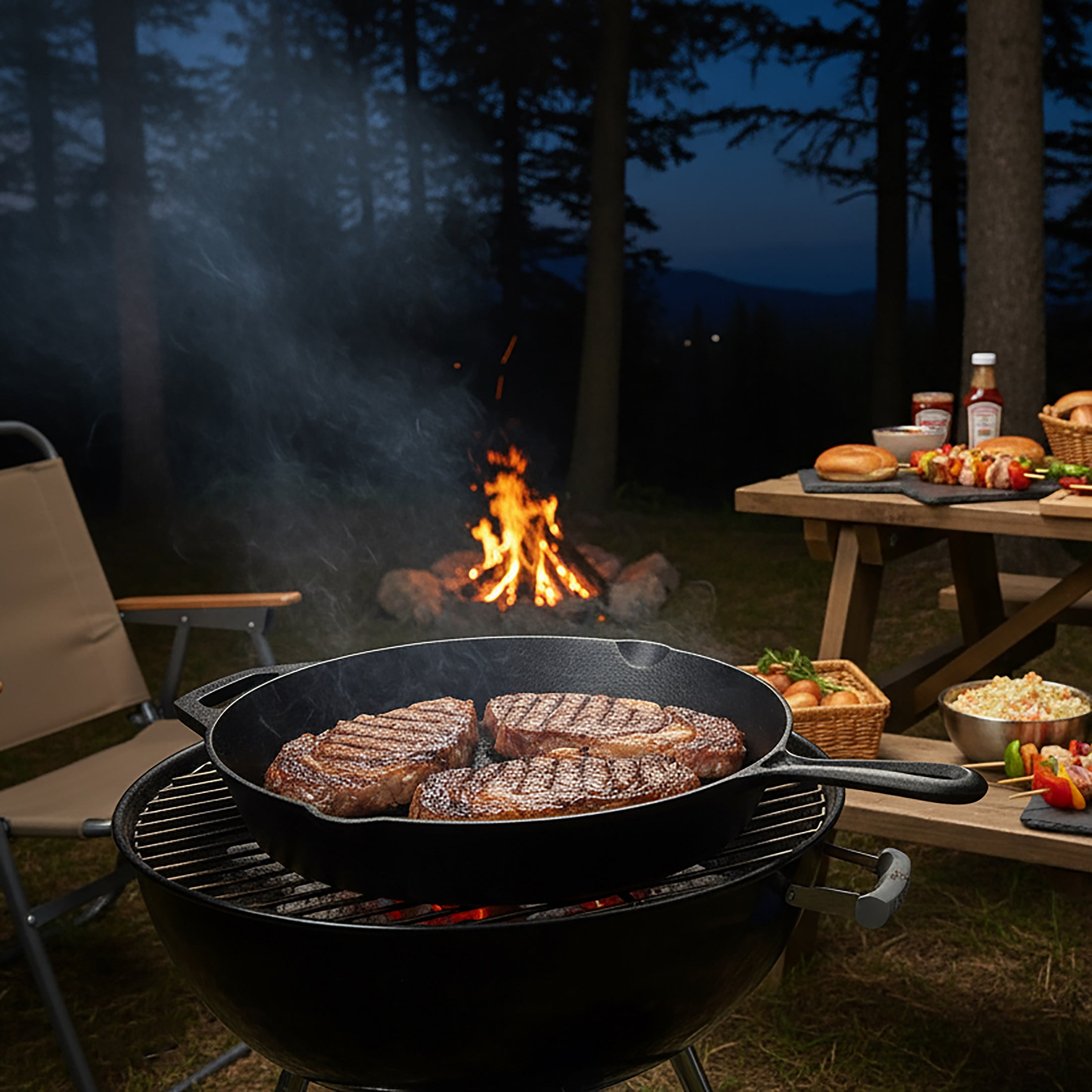 Ozark Trail 15" Pre-Seasoned Cast Iron Skillet with Handle