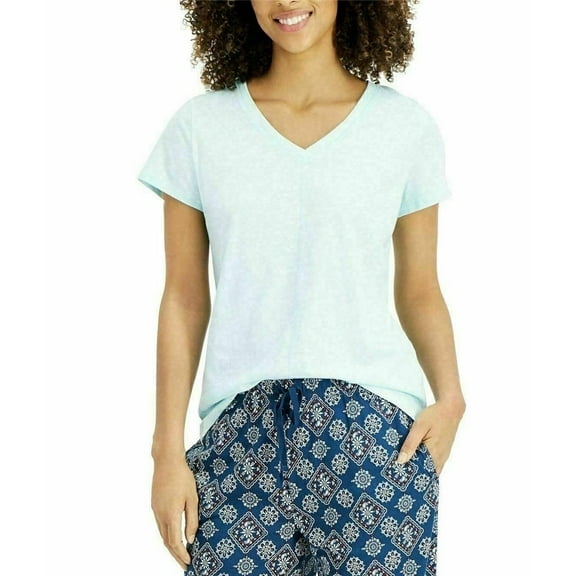 CHARTER CLUB Intimates Light Blue Solid Sleepwear Shirt Size: S