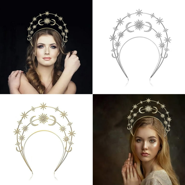Bridal Headband Wedding Crown Hairhoop Elegant Star Moon  display picture 3