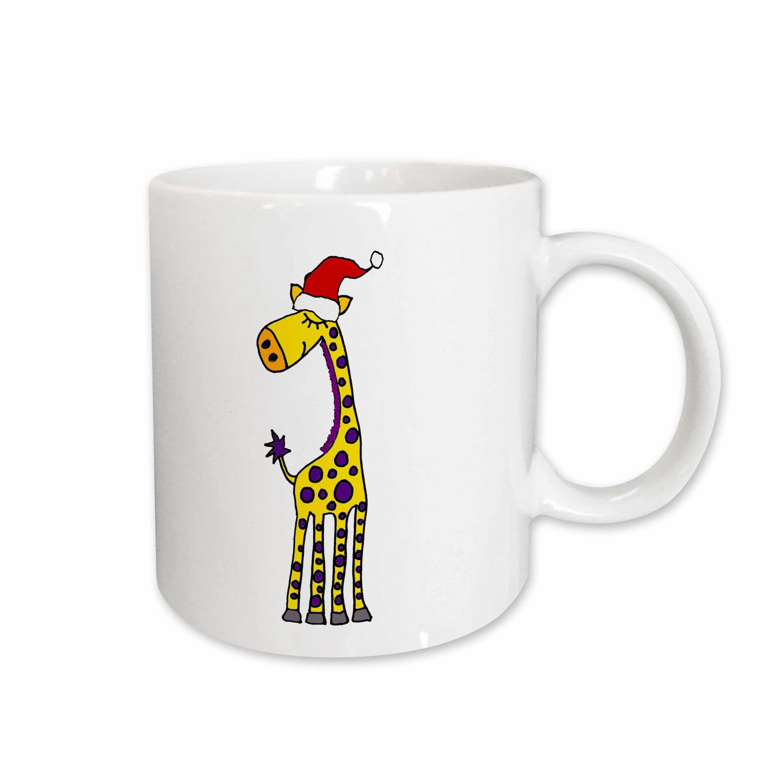 3dRose Christmas Giraffe in Snow Ceramic Mug 15-Ounce