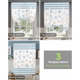 thumbnail image 4 of Coastal Christmas Tie Up Curtains for Window, Xmas Tree Starfish Beach Blue Striped Thermal Insulted Balloon Shade Adjustable Rod Pocket Curtains Valance Panels for Kitchen Bathroom Café 52 x 45, 4 of 7