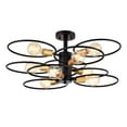 thumbnail image 2 of Camilla 28 in. 9-Light Indoor Matte Black Finish Semi-Flush Mount Ceiling Light with Light Kit, 2 of 5