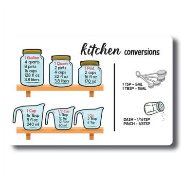 Kitchen Conversion Chart Indoor Magnet Walmart com