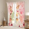 thumbnail image 3 of Erosebridal Kawaii Rabbit Black Out Curtains For Kids,Love Heart Flowers Curtains Pack of 2 (42x63 Each) For Girls, 3 of 6