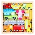 thumbnail image 1 of Kids Wooden Vehicle Food Number Cognition Puzzle Learning Educational Toy, 1 of 1