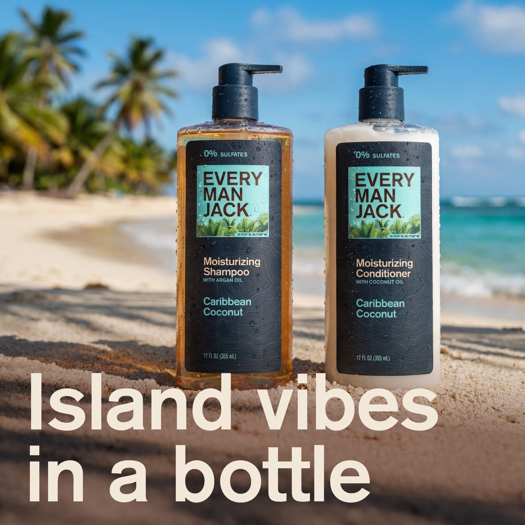 Every Man Jack Men's Refreshing Conditioner - Caribbean Coconut - Made with Plant Powered Moisturizing Ingredients like Coconut & Argan Oil - 12 fl oz