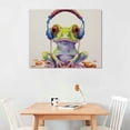 thumbnail image 2 of Orinice Frog is doing listening to music funny animal frog bedroom living room ready to hang 20 x 16 inches, 2 of 3