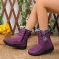 thumbnail image 6 of ibiyuan Snow Shoes For Women Winter Outdoor Boots For Cold Weather Thickened Warm Comfortable Footwear,Purple, 6 of 8