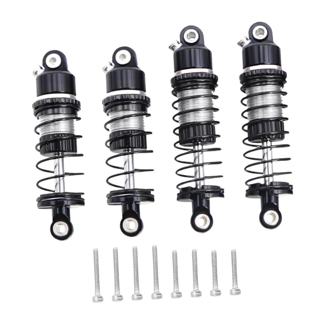 4 Piezas Amortiguadores de Choque para Carro RC Aleación de Aluminio Componentes Metálicos para Mayor Durabilidad Compatibles con Modelos 1/24 Adecuad Plata