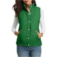 thumbnail image 5 of QATAINLAV Womens Puffer Vest Lightweight Stand Collar Sleeveless Quilted Jackets Casual Button Zip Up Coat Outerwear with Pockets, Green, M, 5 of 10