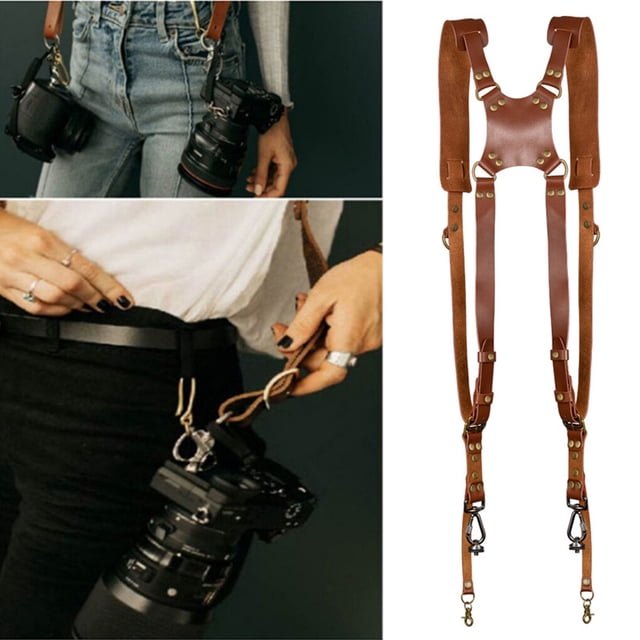 Camera Strap Cam Harness Shoulder Rope Adjustable Great Resilience Camera Strap Resilience High-strength Multifunctional Leather Straps Brown