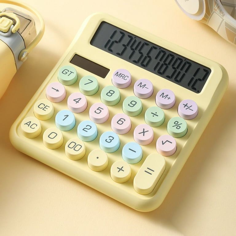 Juliyeh Grote 12 Cijfers Dual Power Basic Desk Calculator, Solar En Battery Dual Power Basic Bureau Standaard Functie Basisrekenmachine Voor Kantoor School Thuis En Bedrijf Kleur Blauw