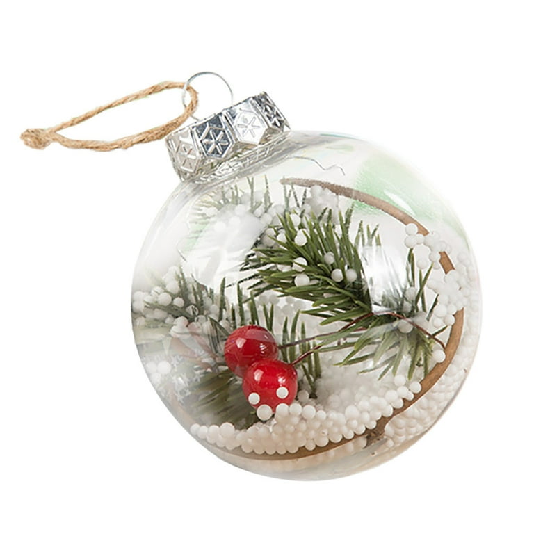 10 Pcs Christmas Bulb Ornament Balls Clear Plastic Glass Ball Craft Baubles  Ornaments Fillable Unbreakable Shatterproof Hanging Tree Ornaments Snow  Berry Pine Filling Ornaments 3.14 for Holiday Decor - Winlyn