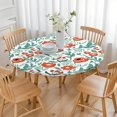 thumbnail image 3 of Round fitted tablecloth with elastic border, water-resistant polyester fabric, fits 44-52 inch diameter tables, oversized edition, 3 of 5