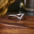 thumbnail image 2 of 10K White Gold Moissanite V Shape Wedding Ring for Women, 2 of 3