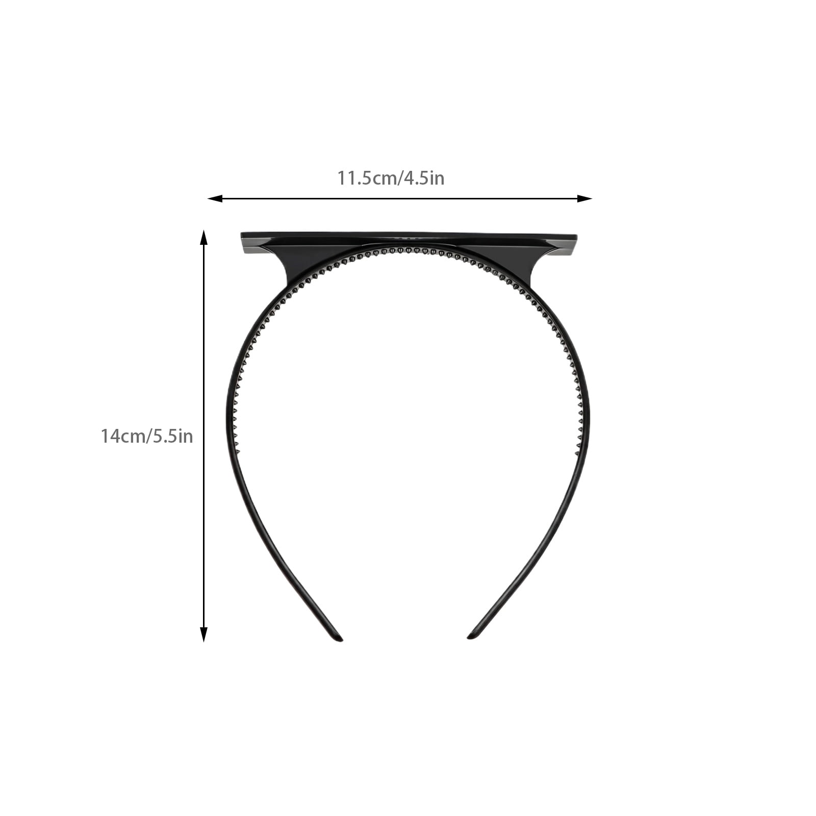 2 Pcs Black Graduation Cap Headband Insert, Anti-Slip Graduation Hat Holder for Curly Hair, Secure Fit Hairband Accessory, Keeps Hairstyle Natural and Stable