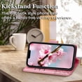 thumbnail image 4 of for iPhone 15 Plus/iPhone 14 Plus Wallet Case for Women,Butterfly Emboss PU Leather Flip Folio Cover Card Holder Stand Phone Case Wallet for iPhone 14 Plus/15 Plus 6.7 Inch (Pink), 4 of 7