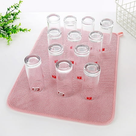 

Milexda 2Pcs Dish Drying Mat Absorbent Microfiber Dishes Drainer Mats For Kitchen Counter Large Size (14.96 X 19.69 ) Dish Drying Pad