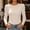 Khaki slim fit puff sleeve top women a1, variant on thefmos Women's Round Neck Puff Sleeve Top Slim Fit Long Sleeve Solid Color Casual Blouse Fashion Fall Winter Outfit, Black L