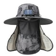 thumbnail image 2 of Gat de ventilador solar al aire libre Tapa de pesca de pesca transpirable y cómodo cómodo, sombrero de pescado de borde ancho para viajar deportes al Gris oscuro, 2 of 9