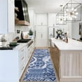 thumbnail image 3 of Yesurprise 2x6ft Boho Tribal Runner Area Rugs - Distressed Patchwork Design, Non-Slip Low Pile, Blue, 3 of 7