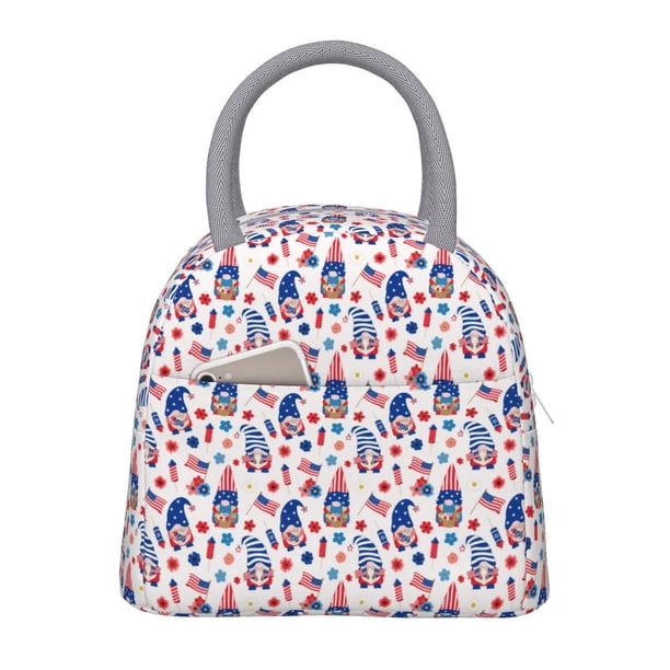 Easygdp 4th Of July Bolsa de Almuerzo Insulada Grande, Forro de Aluminio, Diseño Espacioso, a Prueba de Fugas, Ideal para Trabajo, Picnics, Viajes y Actividades al Aire Libre